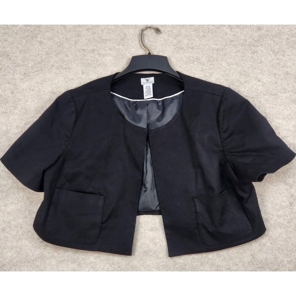 Worthington Women's Black Crop Short Sleeve Jacket Size XL